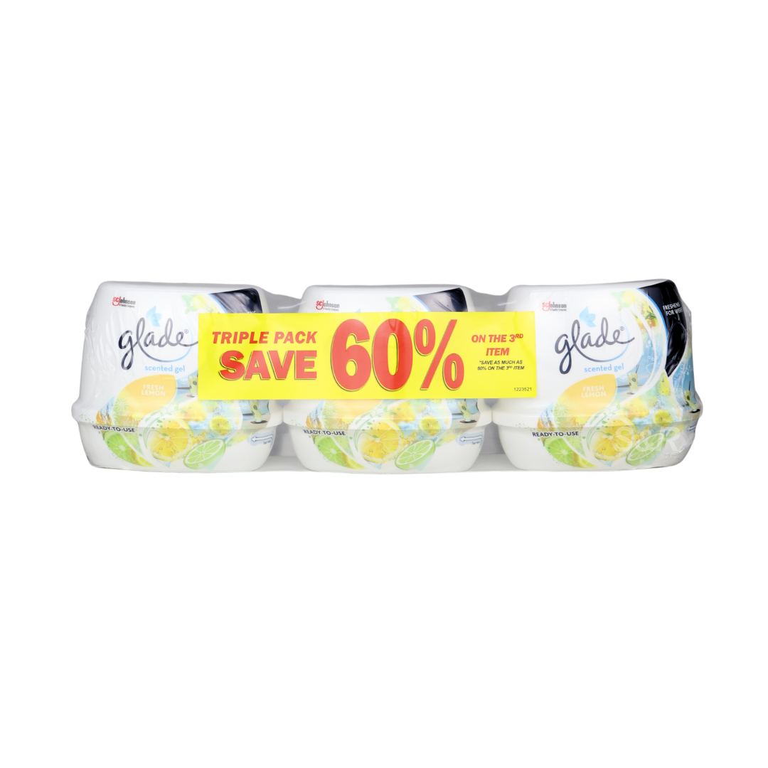 Glade Fresh Lemon Scented Gel Triple Pack